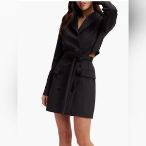 Good American Black Blazer Dress with Cutout
